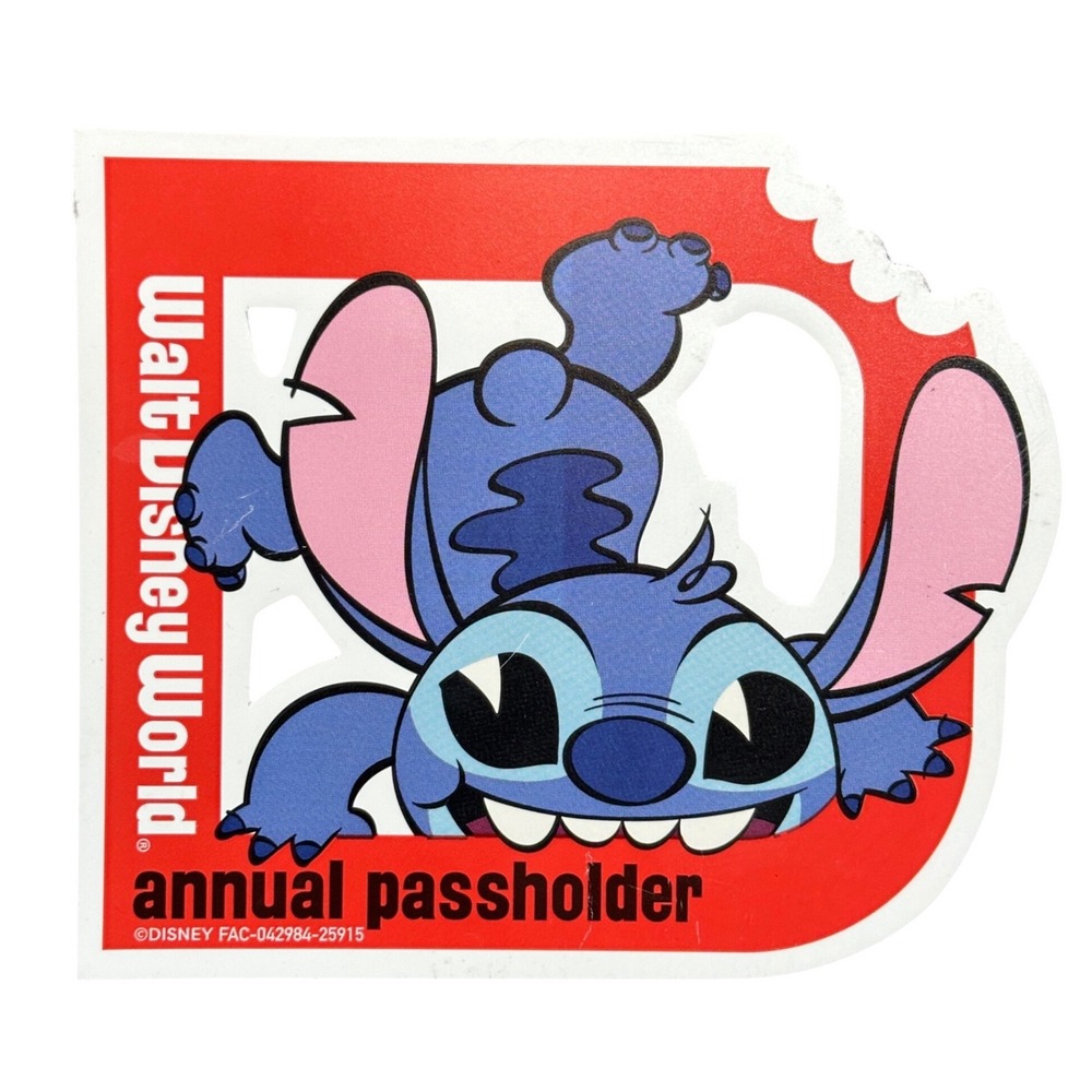 Walt Disney World Stitch Annual Passholder Magnet Red White D Logo Lilo & Stitch